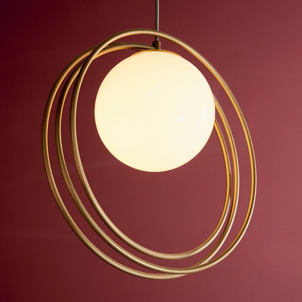 Product photograph of Olivia S Noelle 1 Pendant Light In Gold from Olivia's