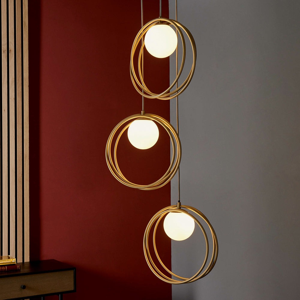 Product photograph of Olivia S Noelle 3 Pendant Light In Gold from Olivia's.