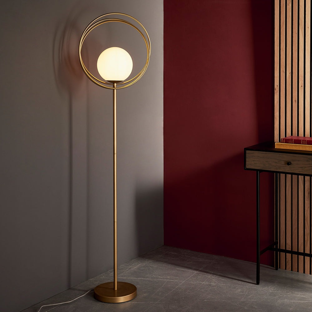 Product photograph of Olivia S Noelle Floor Lamp In Gold from Olivia's