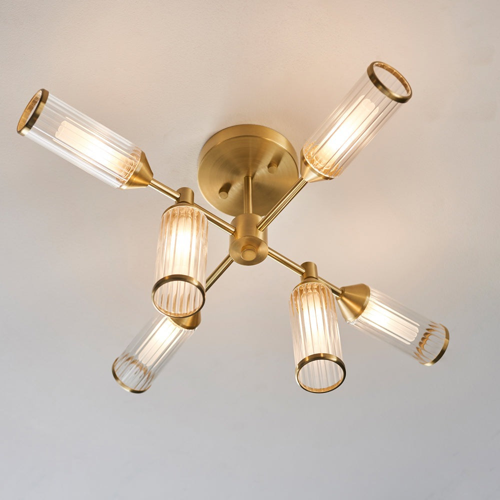 Product photograph of Olivia S Parker Ceiling Light In Gold from Olivia's.