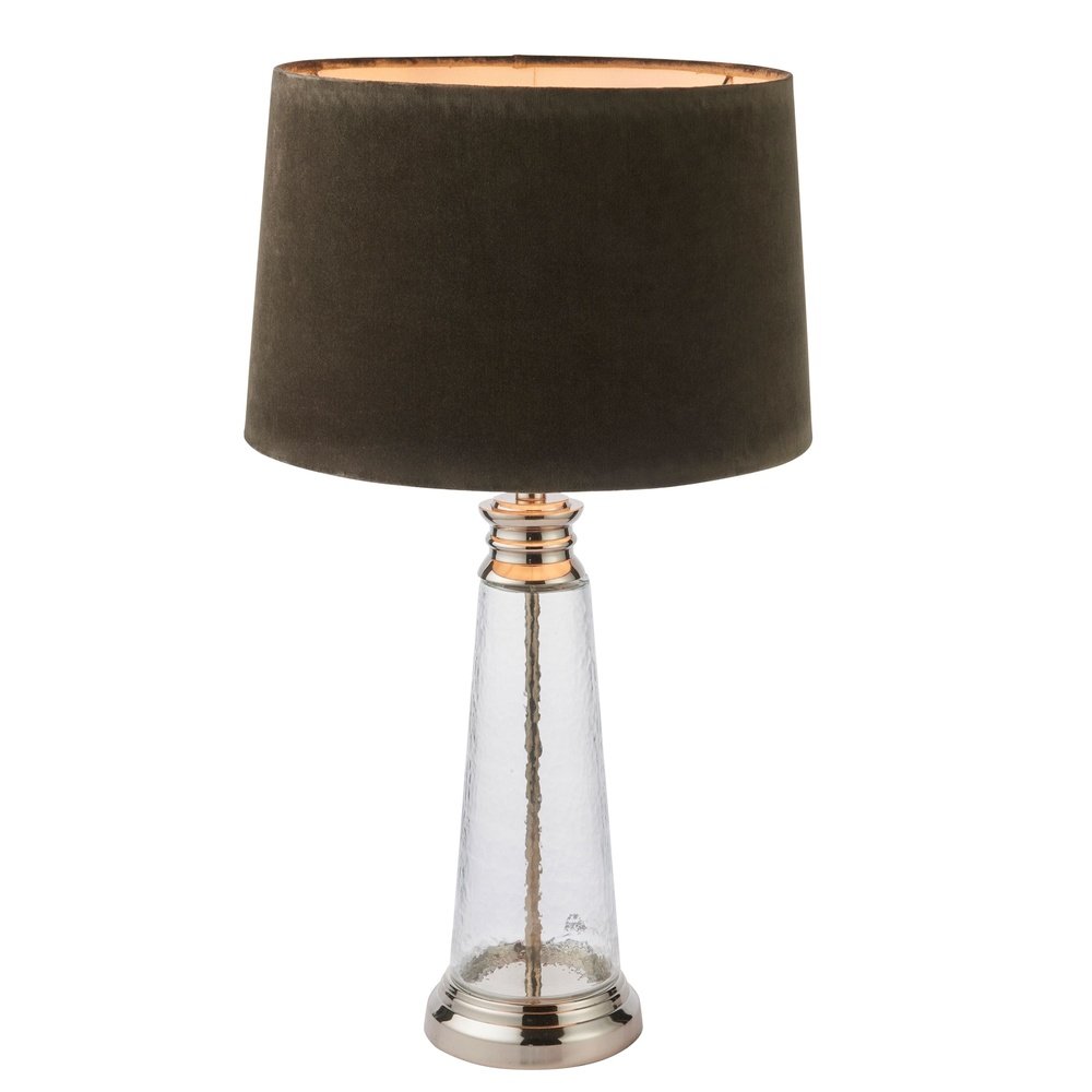 Product photograph of Olivia S Waverly Velvet Glass Table Lamp Grey from Olivia's