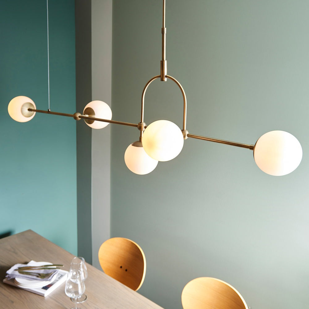 Product photograph of Olivia S Bella 5 Pendant Light In Gold from Olivia's.