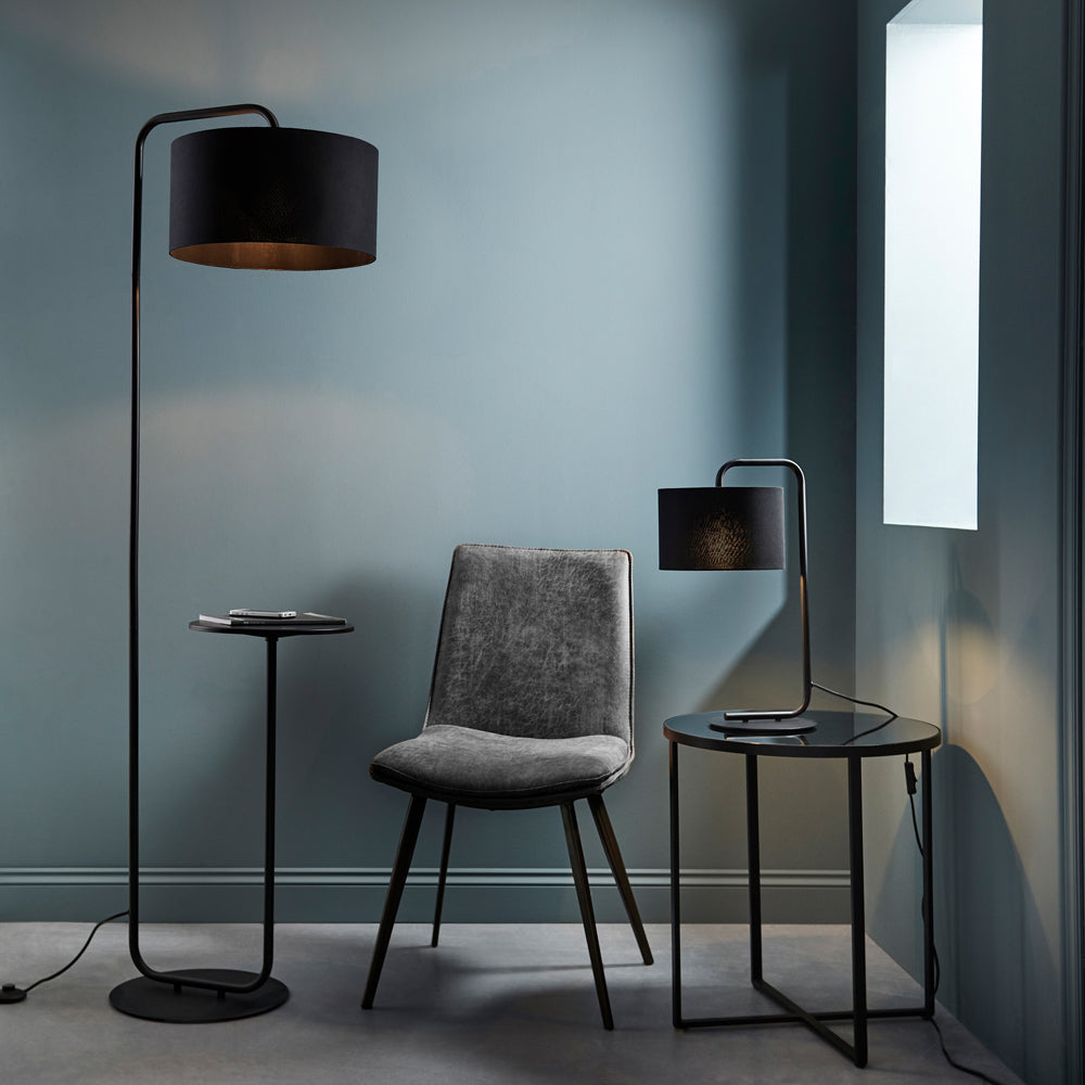 Product photograph of Olivia S Cora Floor Lamp In Black from Olivia's.