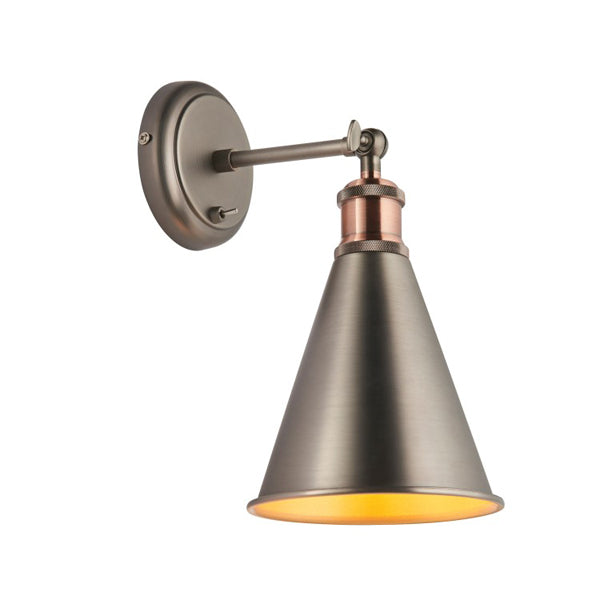 Product photograph of Olivia S Halo Metal Shade Wall Light from Olivia's