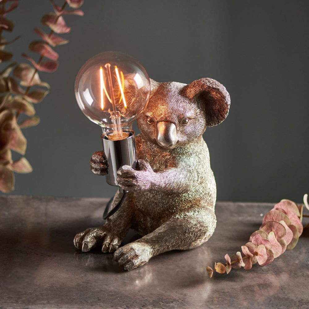 Product photograph of Olivia S Henley Koala Table Lamp In Silver from Olivia's.