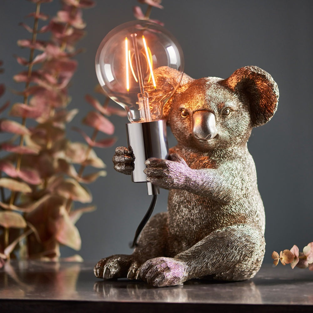 Product photograph of Olivia S Henley Koala Table Lamp In Silver from Olivia's.