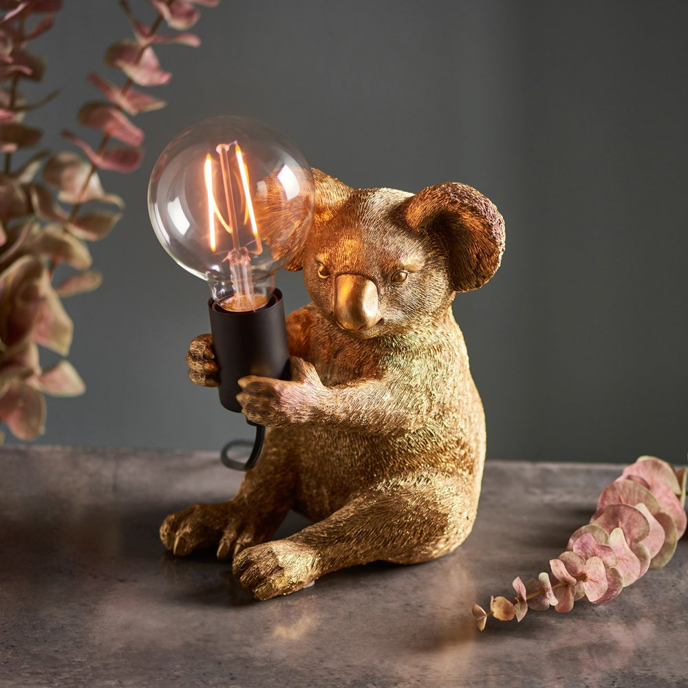 Product photograph of Olivia S Henley Koala Table Lamp In Gold from Olivia's.