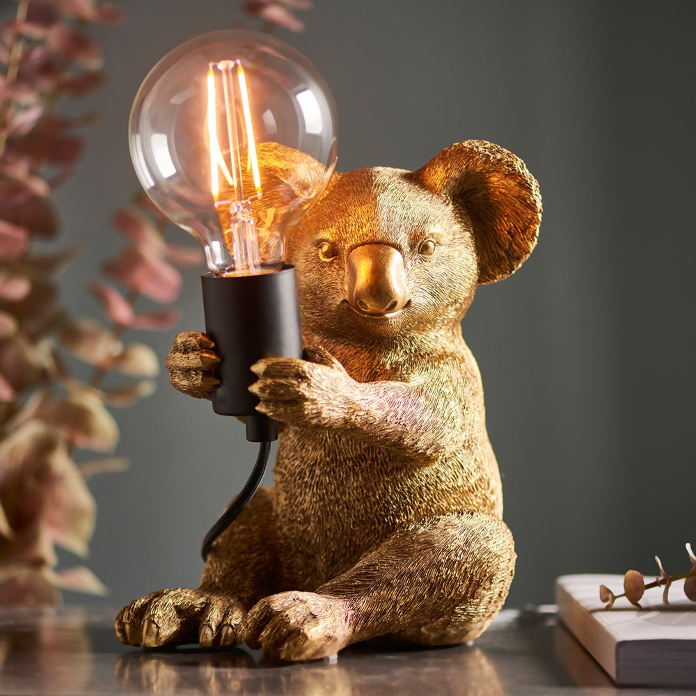 Product photograph of Olivia S Henley Koala Table Lamp In Gold from Olivia's.