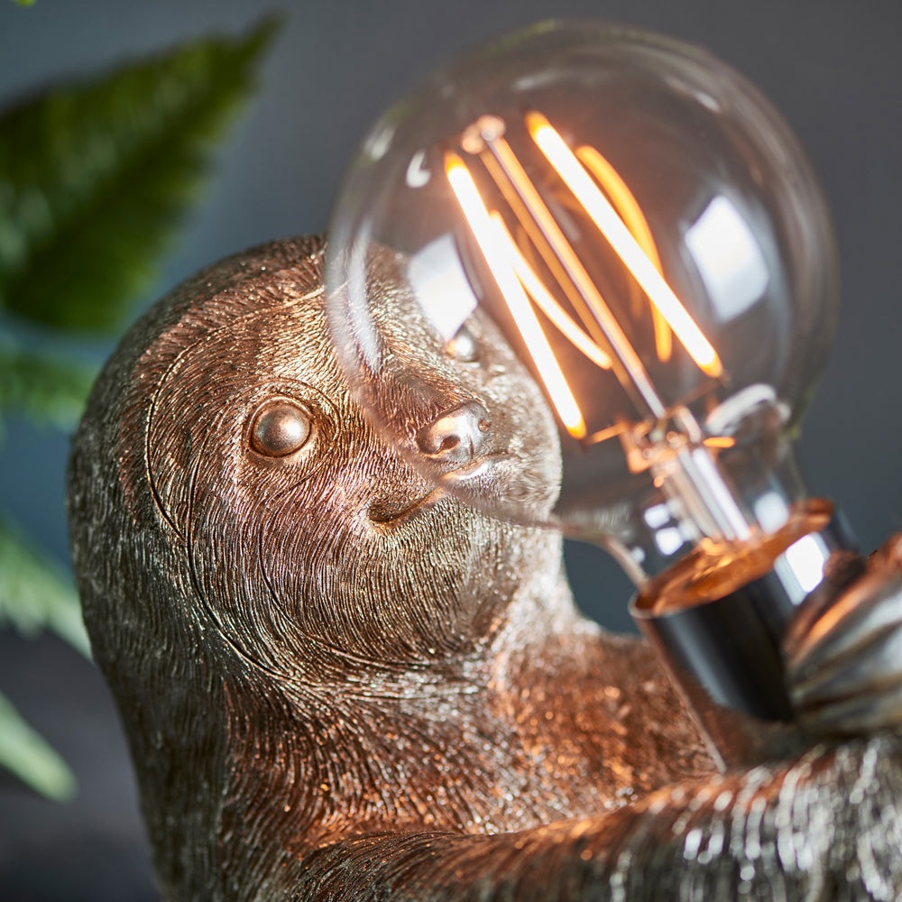 Product photograph of Olivia S Henley Sloth Table Lamp In Silver from Olivia's.