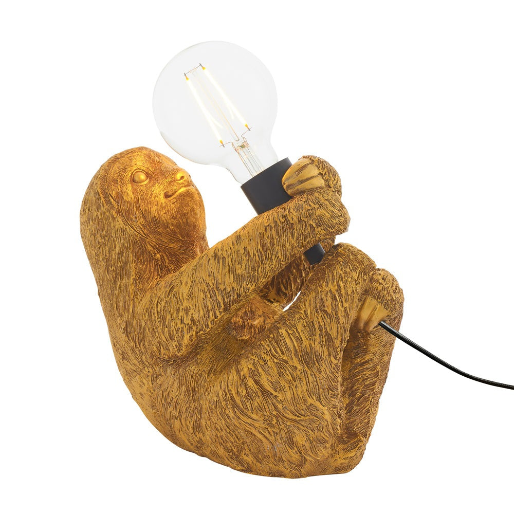 Product photograph of Olivia S Henley Sloth Table Lamp In Gold from Olivia's.