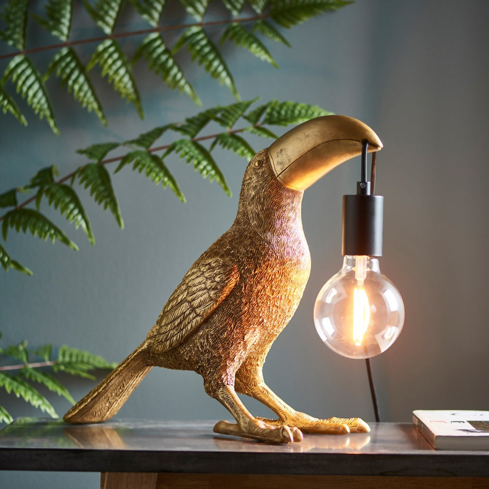 Product photograph of Olivia S Henley Toucan Table Lamp In Gold from Olivia's.