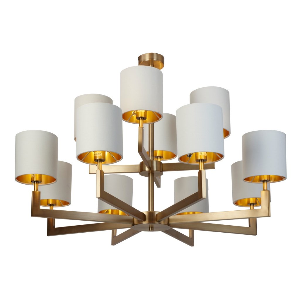 Product photograph of Rv Astley Ealga 12 Arm Chandelier Antique Brass from Olivia's