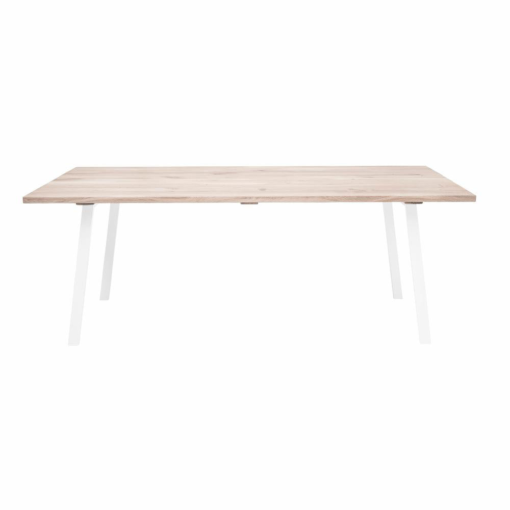 Product photograph of Bloomingville Cozy Dining Table In Natural Oak White Legs from Olivia's