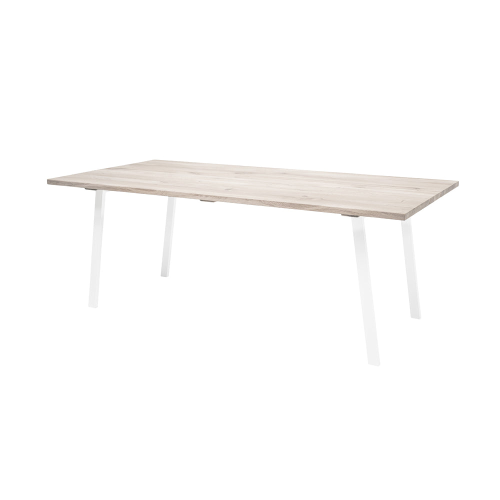 Product photograph of Bloomingville Cozy Dining Table In Natural Oak White Legs from Olivia's.