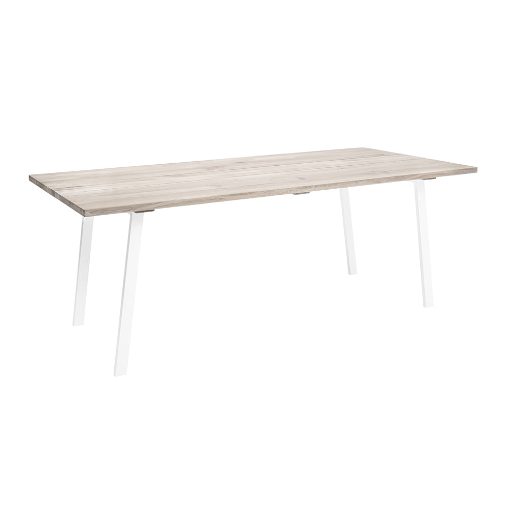 Product photograph of Bloomingville Cozy Dining Table In Natural Oak White Legs from Olivia's.