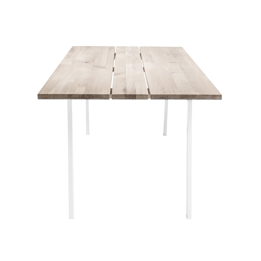 Product photograph of Bloomingville Cozy Dining Table In Natural Oak White Legs from Olivia's.