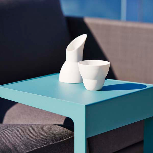 Product photograph of Cane-line Time-out Outdoor Side Table Aluminium Aqua from Olivia's.