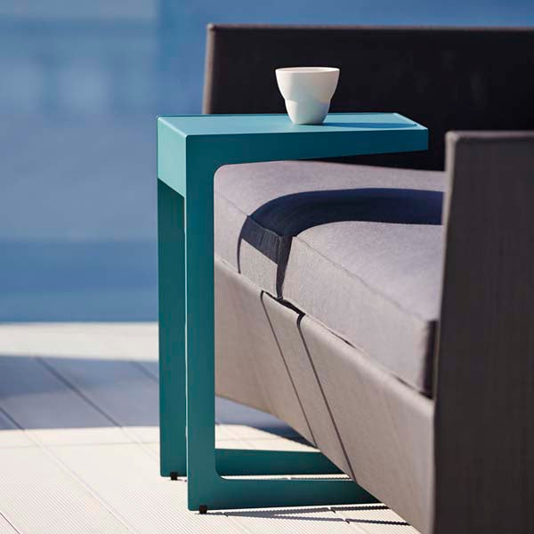 Product photograph of Cane-line Time-out Outdoor Side Table Aluminium Aqua from Olivia's.