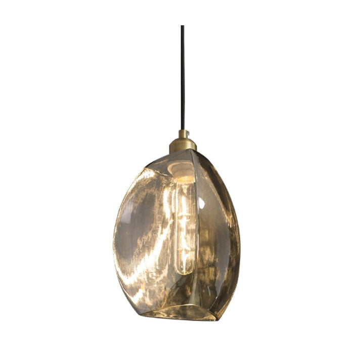 Product photograph of Rv Astley Talence Antique Brass Smoke Glass Pendant Light from Olivia's