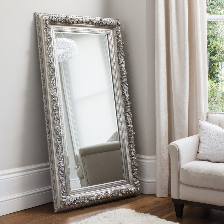 Product photograph of Gallery Interiors Antwerp Leaner Mirror In Silver from Olivia's