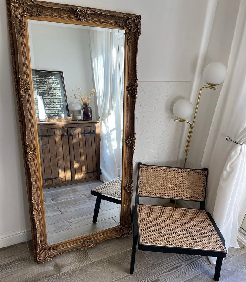 Product photograph of Gallery Interiors Abbey Leaner Mirror In Gold from Olivia's.
