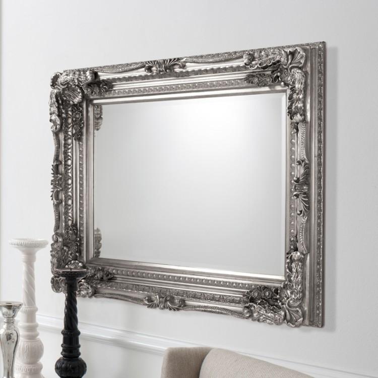 Gallery Direct Carved Louis Mirror Silver Outlet