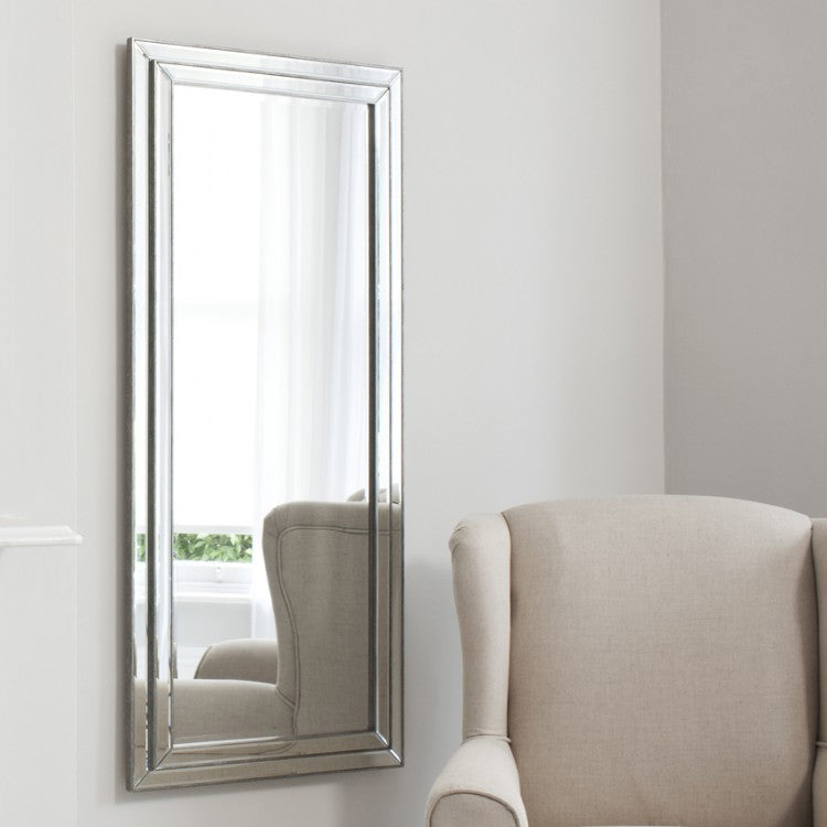 Product photograph of Gallery Interiors Chambery Leaner Mirror In Pewter from Olivia's