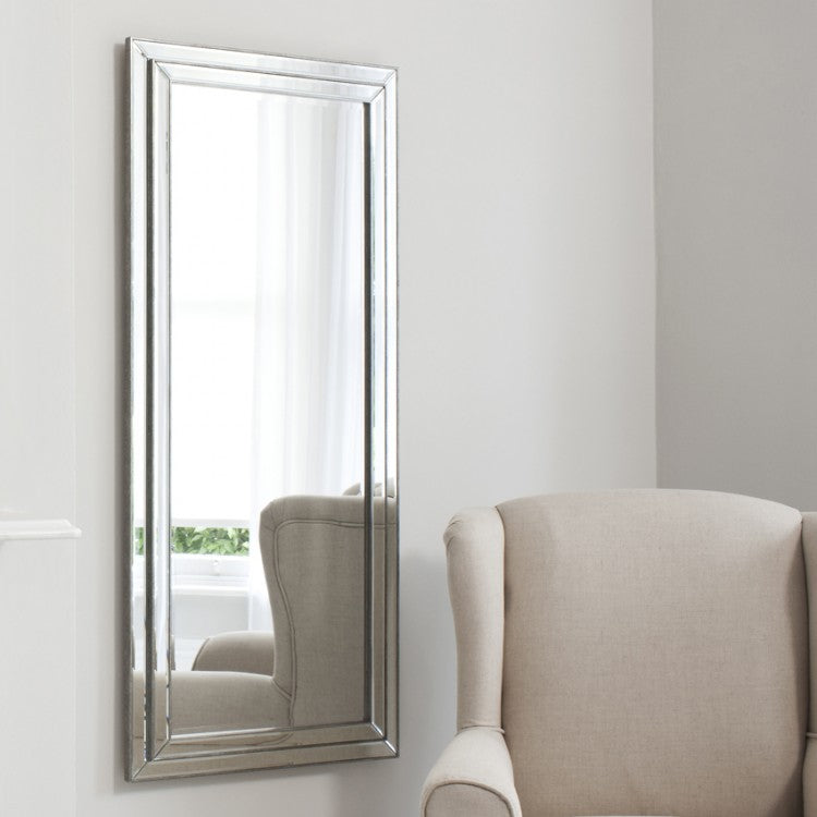 Product photograph of Gallery Interiors Chambery Leaner Mirror In Pewter from Olivia's.