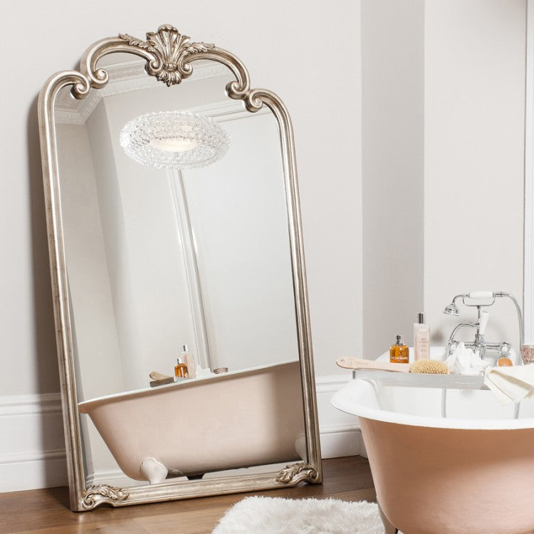 Product photograph of Gallery Interiors Palazzo Mirror In Silver Silver Full Length from Olivia's.