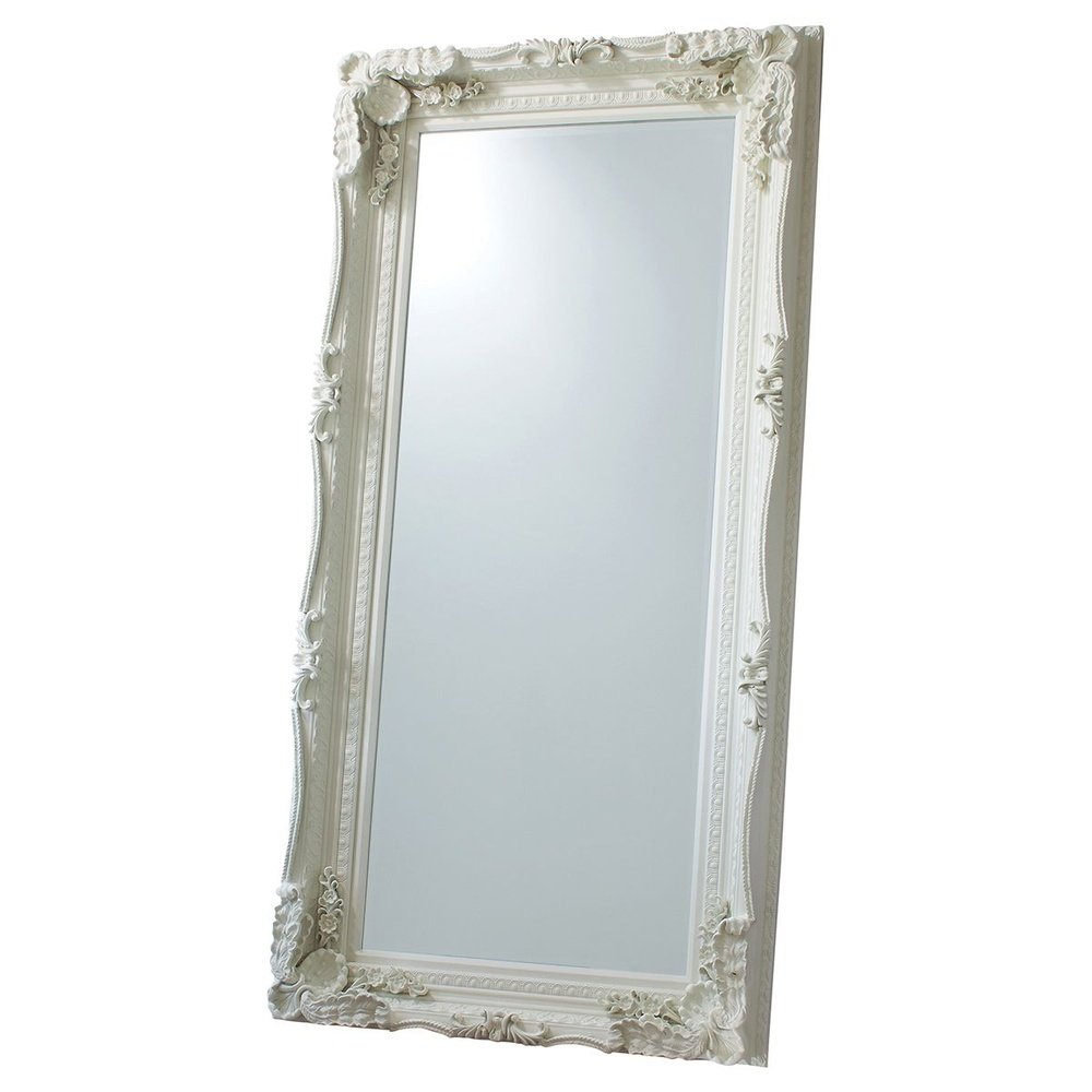 Product photograph of Gallery Interiors Carved Louis Leaner Mirror In Cream from Olivia's