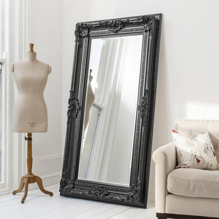 Product photograph of Gallery Interiors Valois Leaner Mirror Black from Olivia's