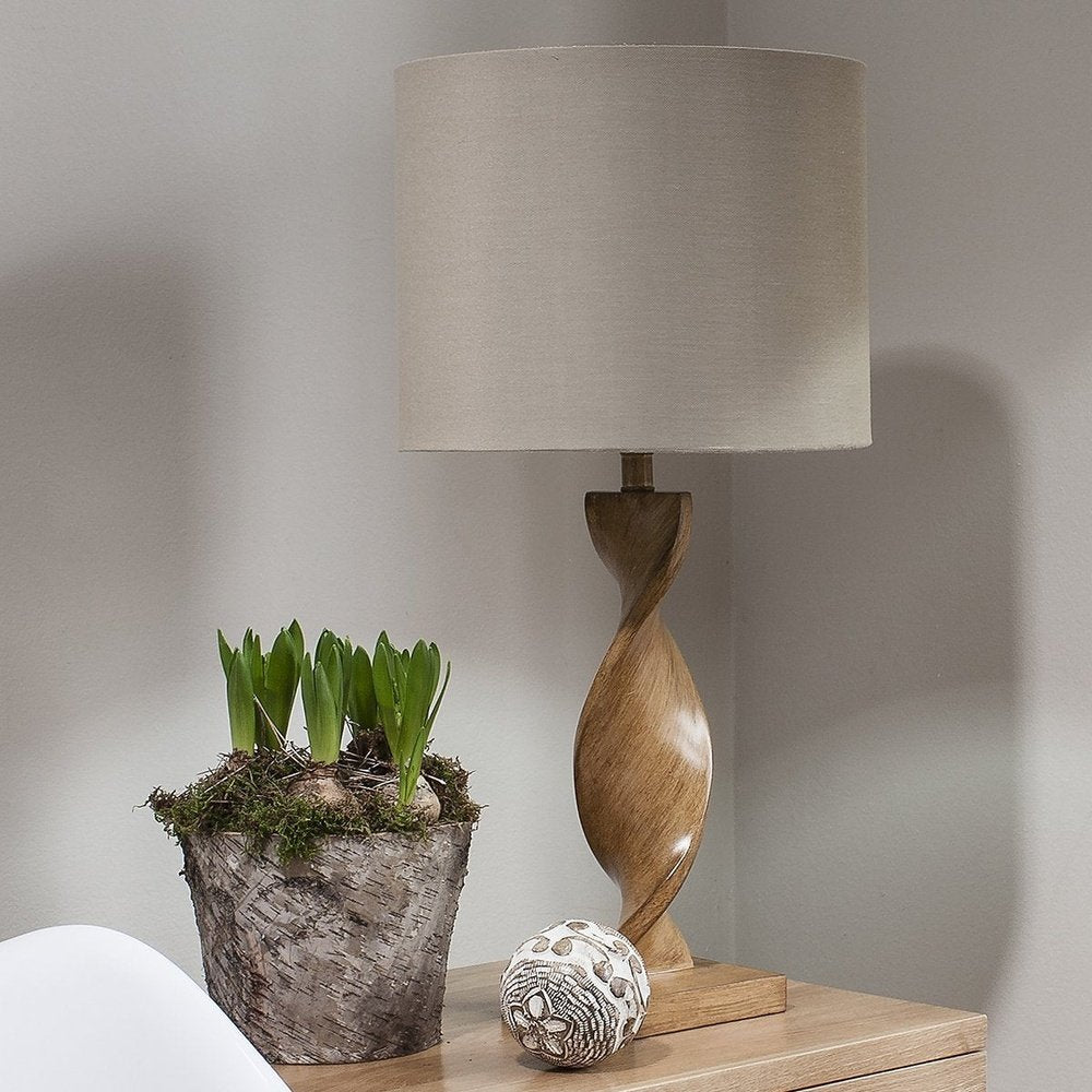 Product photograph of Olivia S Alessandra Table Lamp Wooden Spiral from Olivia's.