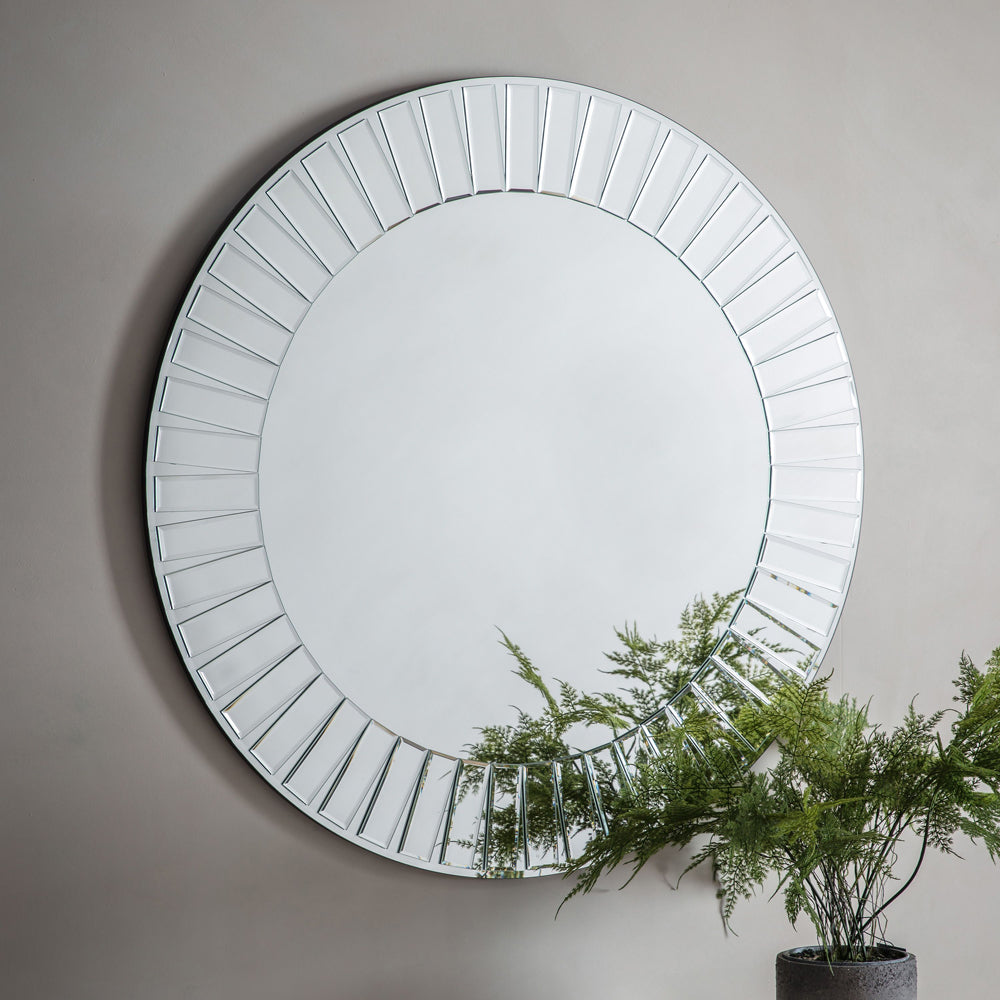 Product photograph of Gallery Interiors Mondello Mirror Silver Large from Olivia's.