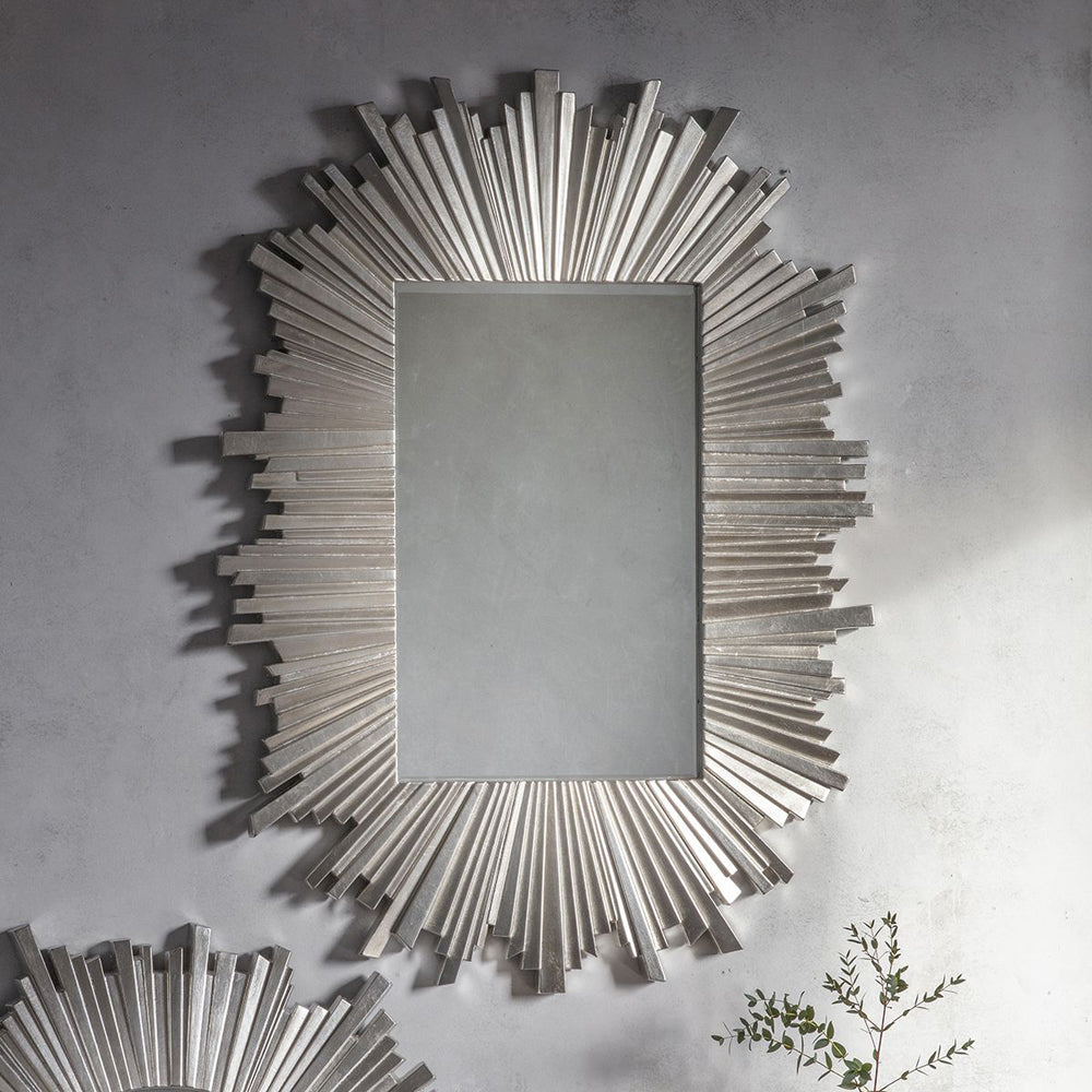 Product photograph of Gallery Interiors Rectangle Herzfeld Mirror Silver Rectangle from Olivia's.