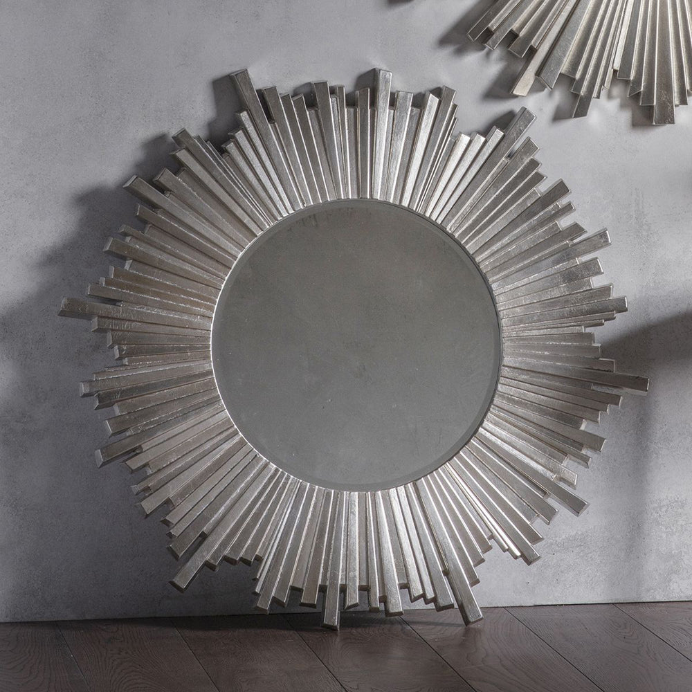 Product photograph of Gallery Interiors Round Herzfeld Mirror Silver Round from Olivia's.