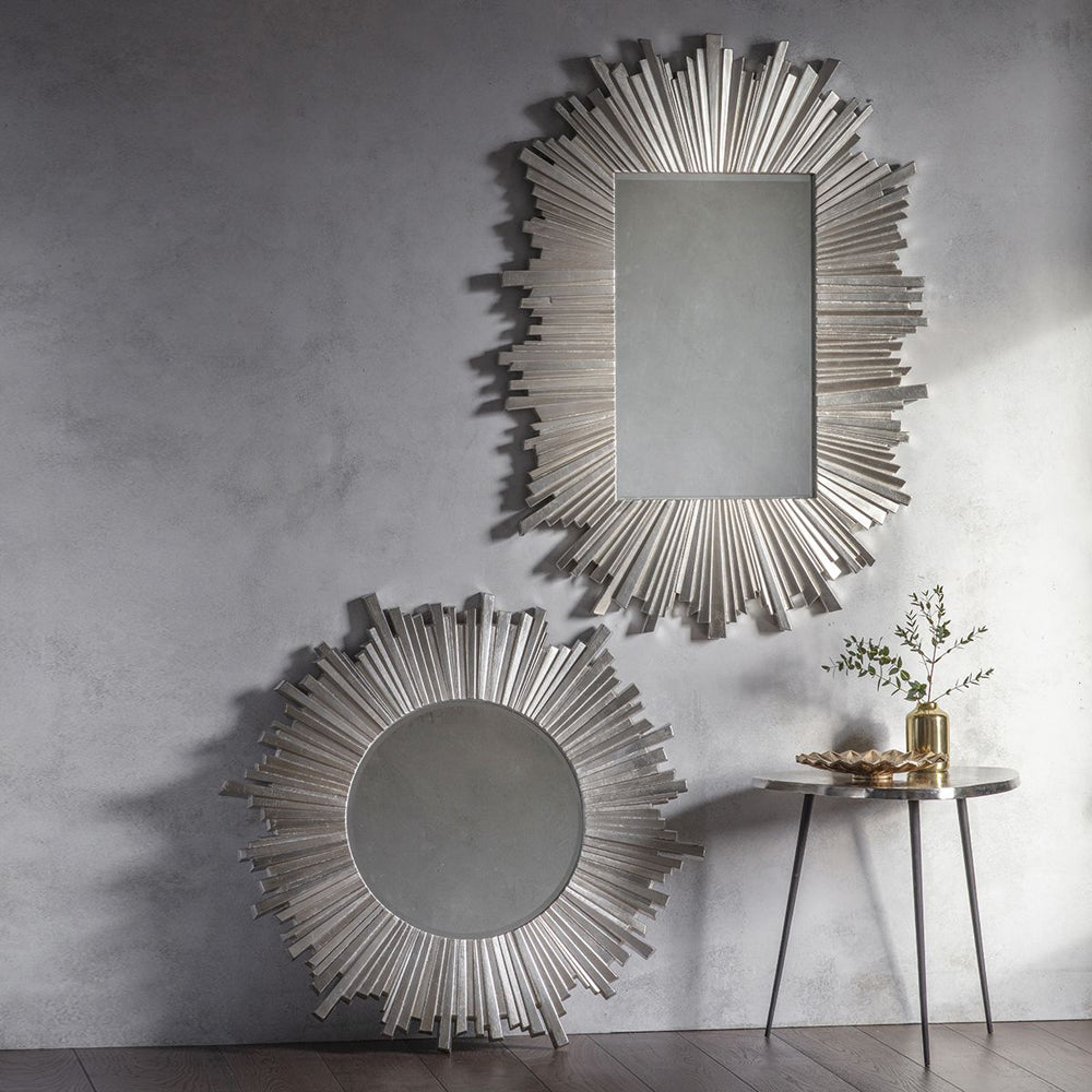 Product photograph of Gallery Interiors Round Herzfeld Mirror Silver Round from Olivia's.