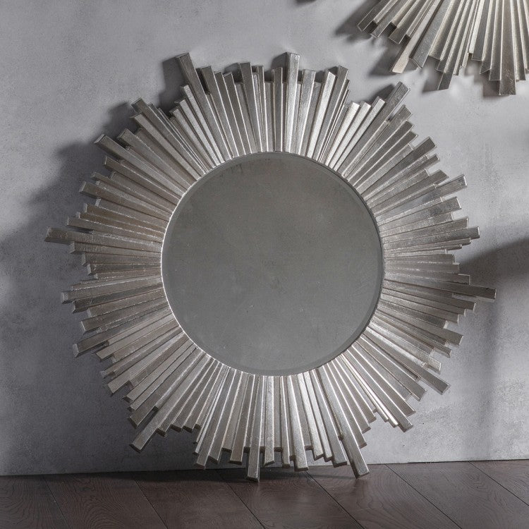 Product photograph of Gallery Interiors Round Herzfeld Mirror Silver Round from Olivia's