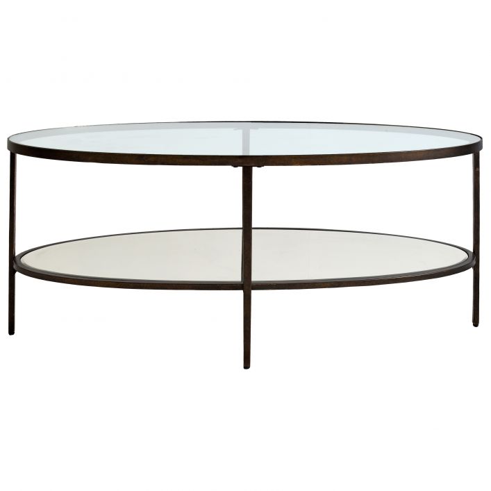 Product photograph of Gallery Interiors Hudson Oval Coffee Table In Aged Bronze from Olivia's