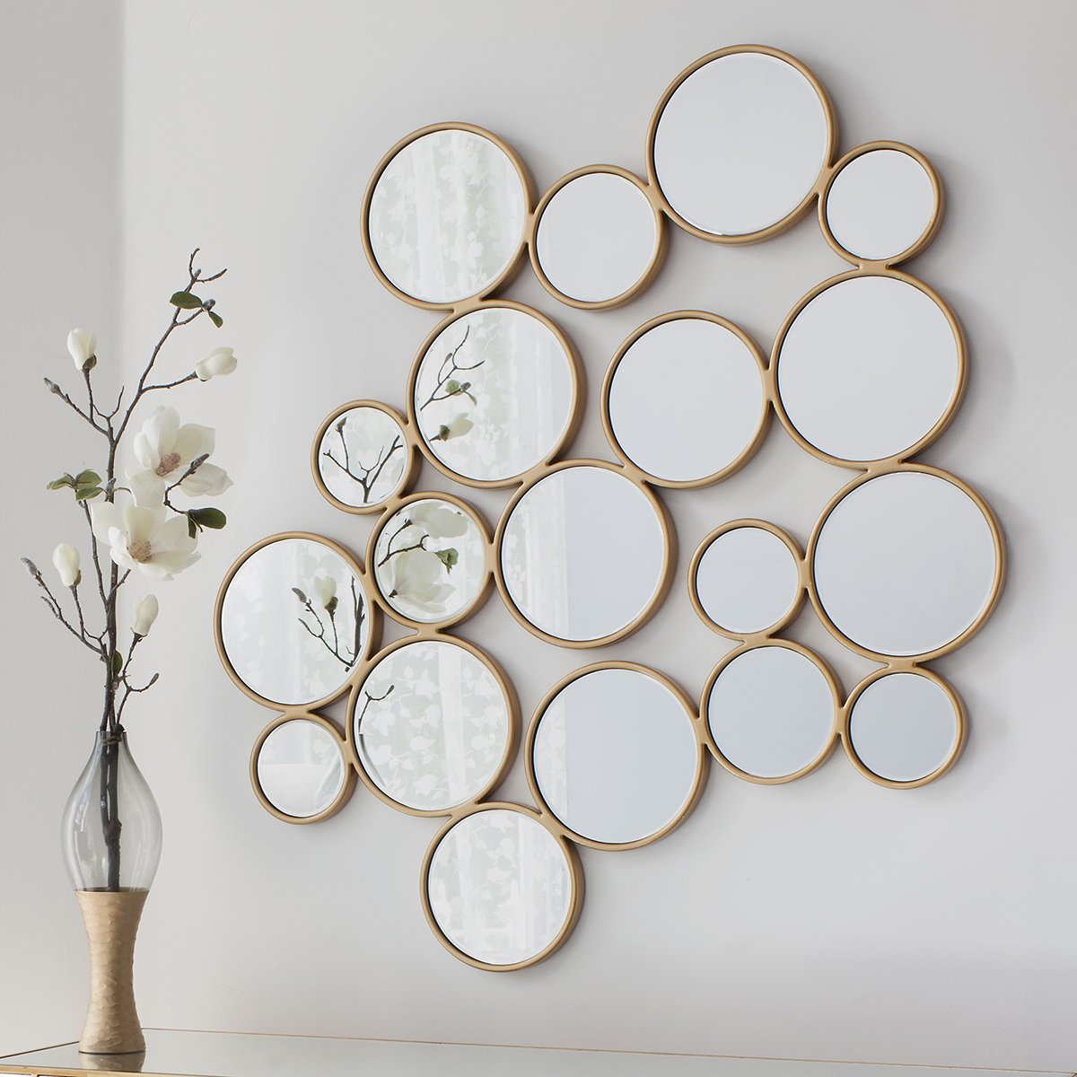 Product photograph of Gallery Interiors Camilla Gold Circles Mirror from Olivia's