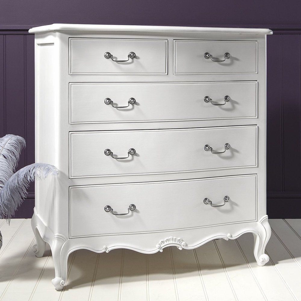 Gallery Direct Chic 5 Drawer Chest In Off White