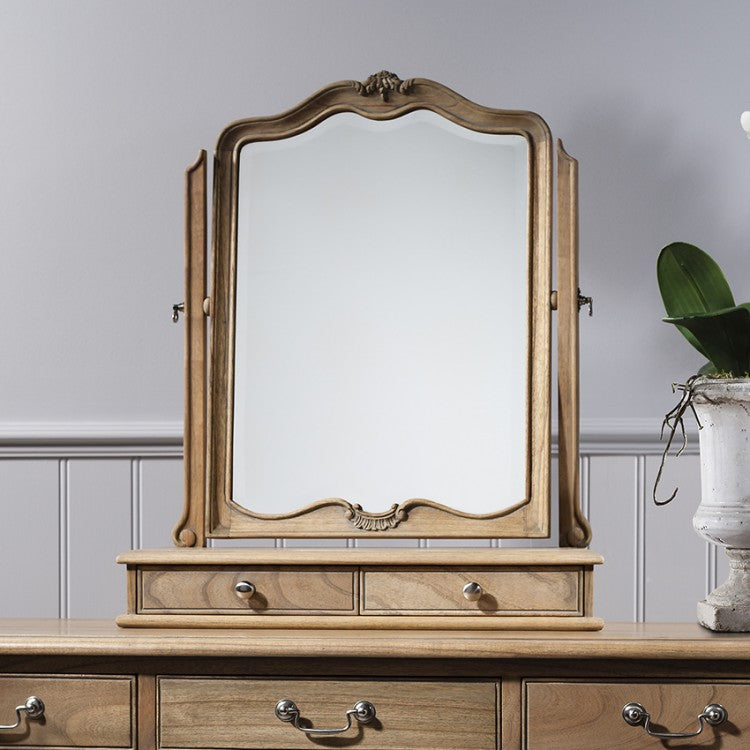 Product photograph of Gallery Interiors Chic Weathered Table Mirror from Olivia's