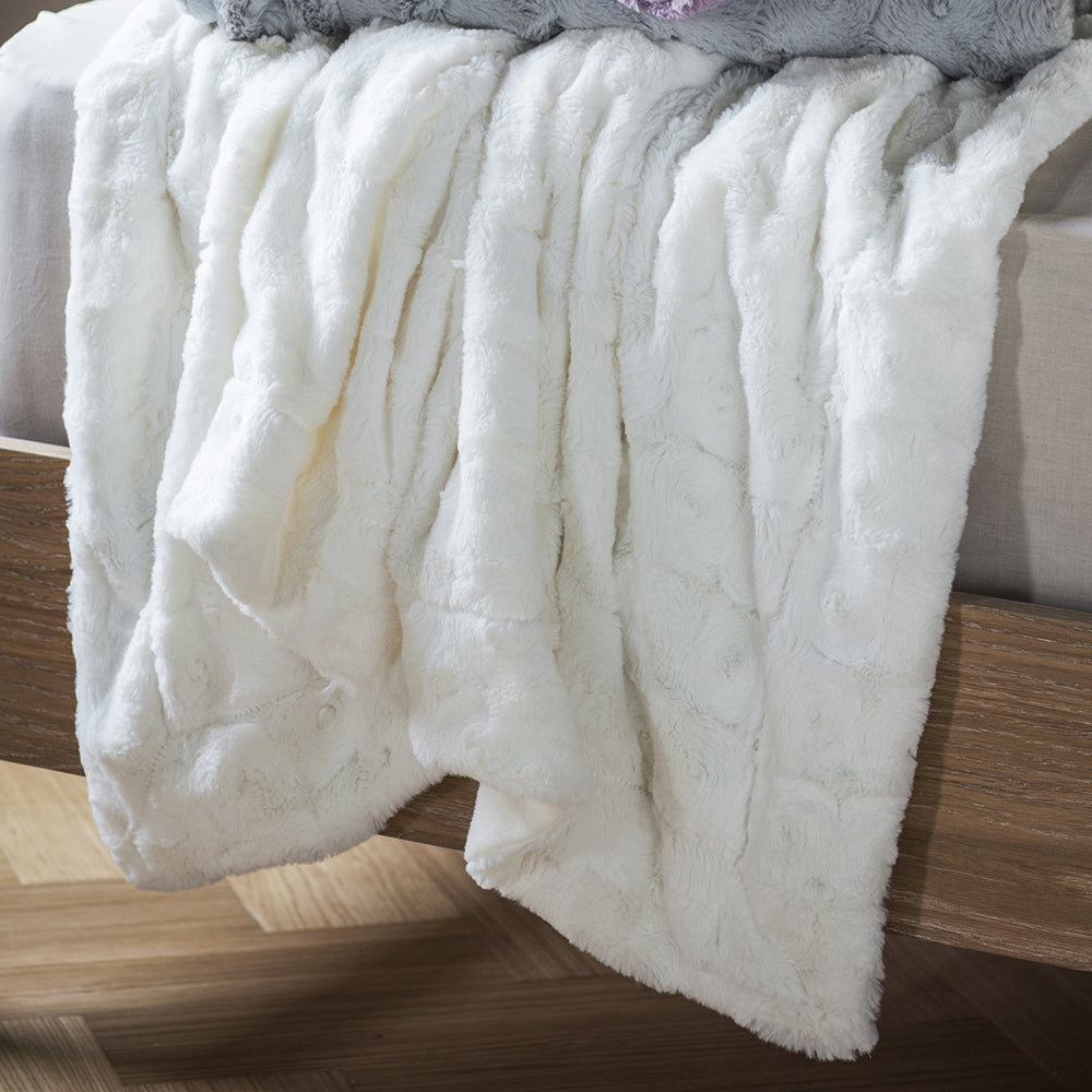 Product photograph of Gallery Interiors Stellan Fur Throw In Cream from Olivia's.