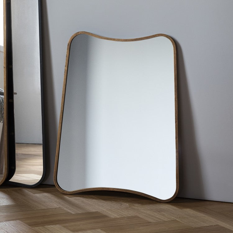 Product photograph of Gallery Interiors Kurva Wall Mirror Gold from Olivia's.