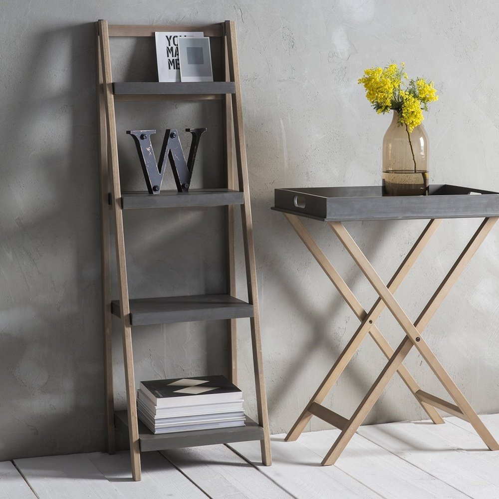 Product photograph of Gallery Interiors Hudson Living Lomborg Concrete Effect Shelf Unit from Olivia's