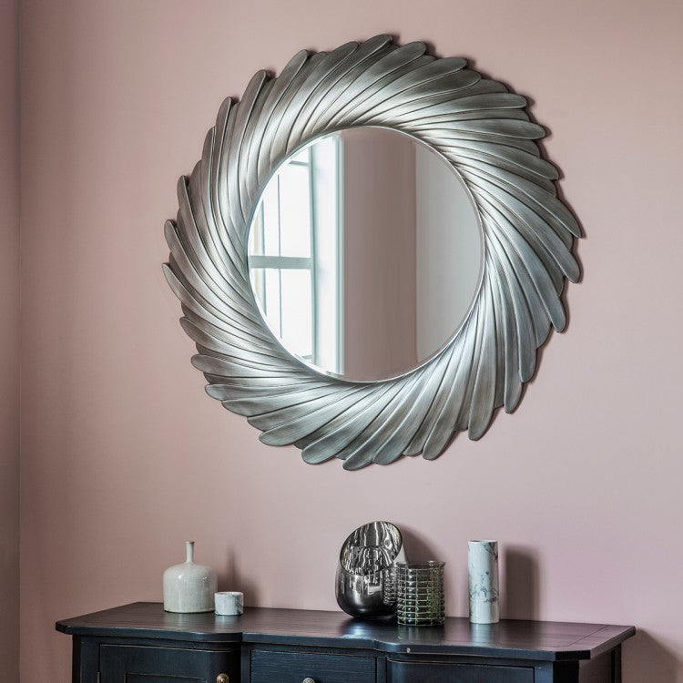 Product photograph of Gallery Interiors Lowry Mirror Silver from Olivia's.