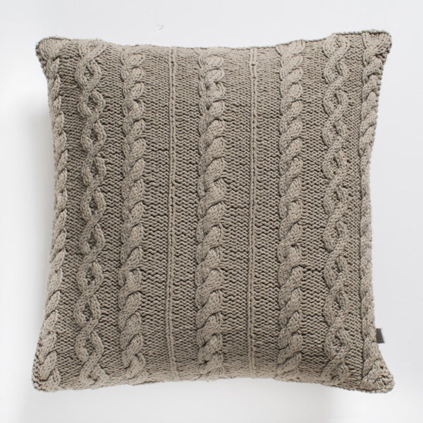 Product photograph of Gallery Interiors Walton Cable Knit Cushion Grey from Olivia's.