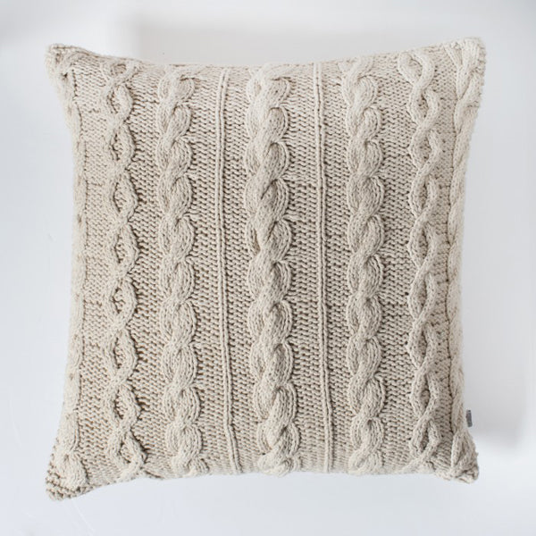 Product photograph of Gallery Interiors Walton Cable Knit Cushion Grey from Olivia's