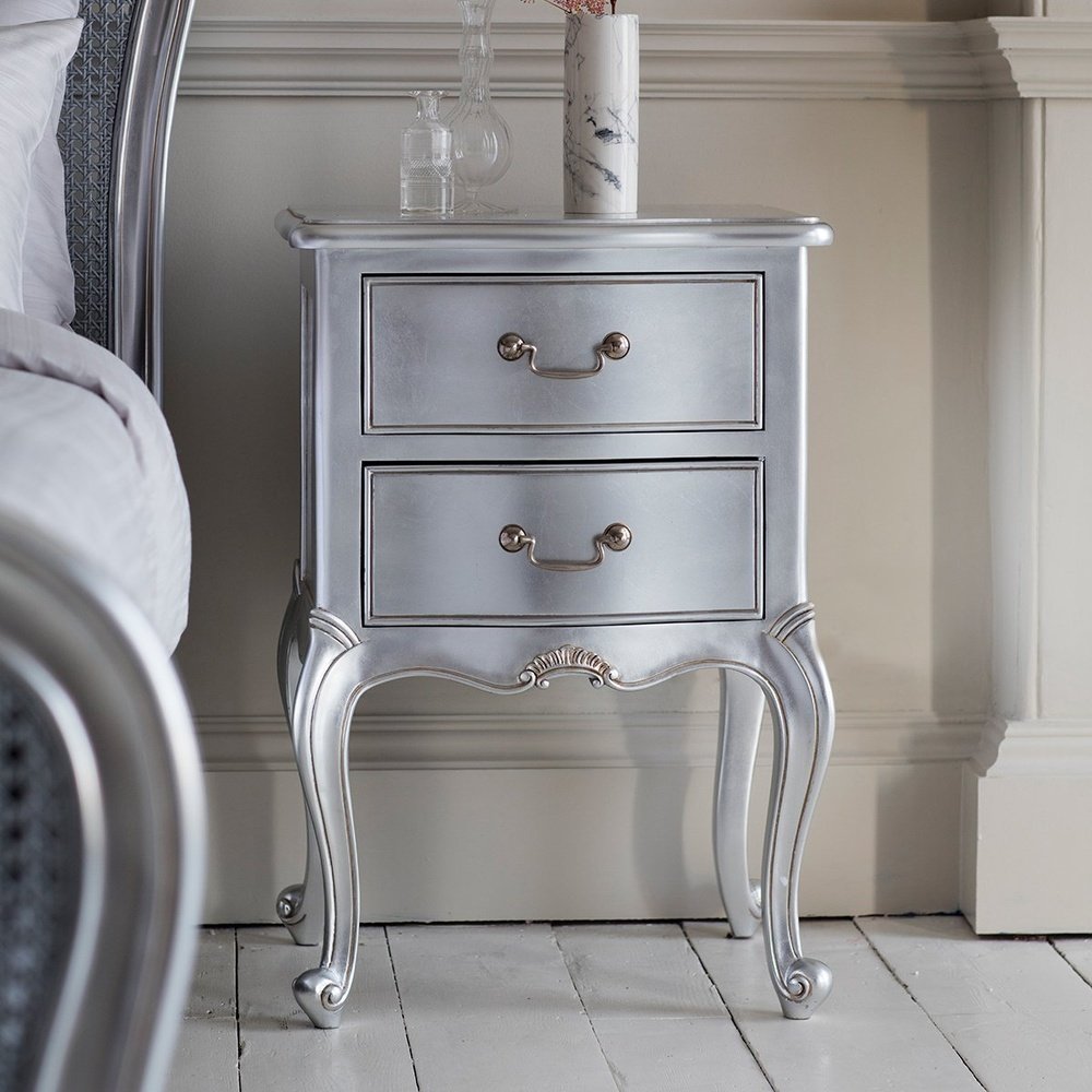 Gallery Direct Chic Bedside Table In Silver