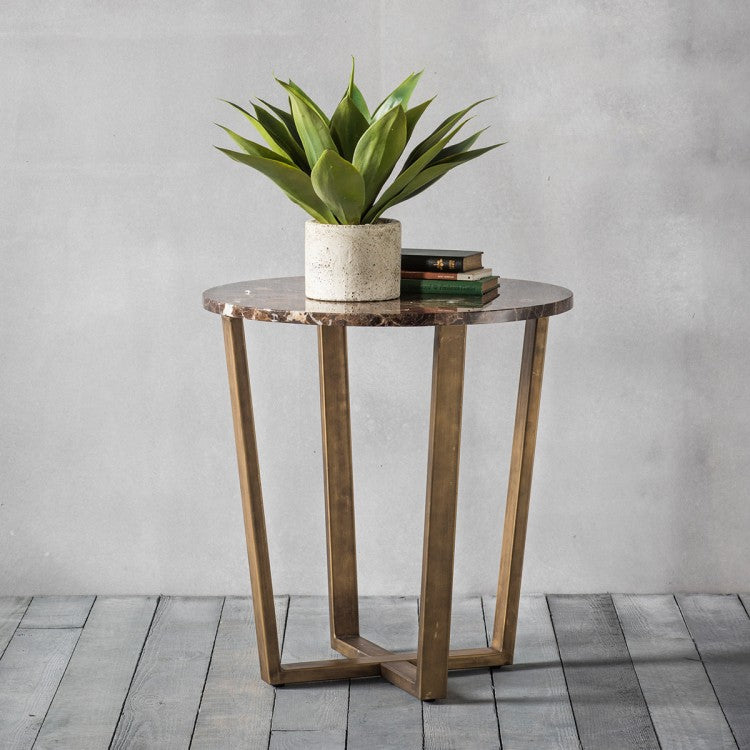 Gallery Direct Emperor Round Side Table Marble