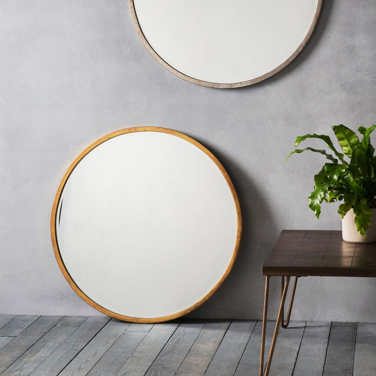 Product photograph of Gallery Interiors Higgins Mirror Antique Gold Small Round from Olivia's.